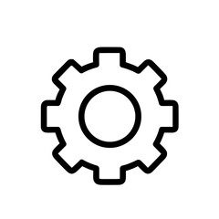 Simple Outline Style Gear Wheel Mechanical Configuration Setting Icon