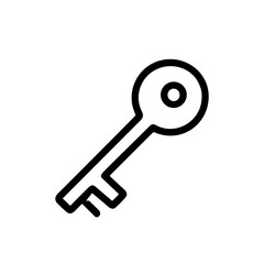 Simple Outline Key Security Access Lock Icon Symbol Sign Element