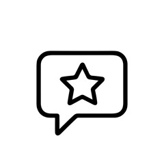 Obraz premium Simple Outline Chat Bubble Star Symbol Communication User Interface Icon