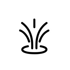 Simple Line Drawing Fountain Water Jet Burst Spring Symbol Icon