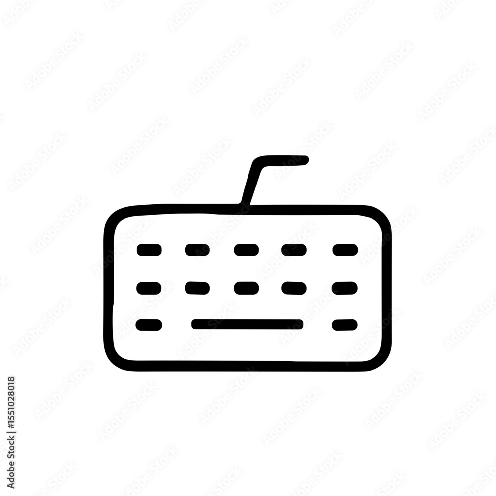 Fototapete minimalist line art keyboard device technology input symbol icon