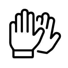 Obraz premium Simple Outline Two Hand Clapping Gesture Emotion Communication Icon