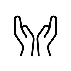Obraz premium Simple Outline Open Hands Gesture Graphic Element Icon Illustration