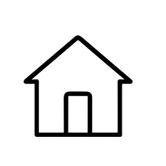 Simple Outline Drawing Home Residential House Building Architecture Icon