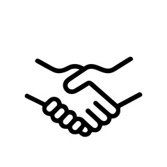 Outline Simple Handdrawn Handshake Agreement Deal Partnership Symbol Icon