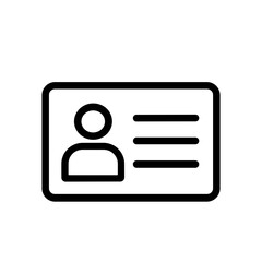 Simple Outline Identification Card Document Symbol Icon Shape Element