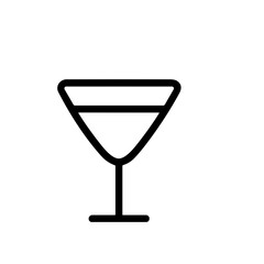 Simple Outline Cocktail Glass Liquor Drinkware Symbol Silhouette Icon