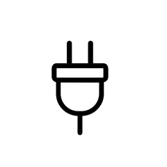 Minimalist Outline Style Electric Plug Connector Wire Device Icon