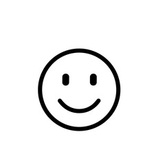 Minimalist Line Art Smiling Face Emoticon Expression Graphic Element