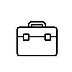 Simple Line Art Briefcase Document Case Icon Bag with Handle
