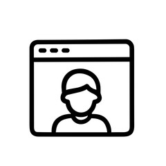 Simple Line Web Profile Avatar Man Inside Browser Tab Icon