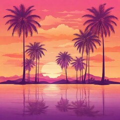 Obraz premium sunset on tropical beach