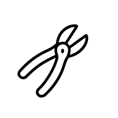 Minimalist Line Drawing Pliers Side Cutting Shape Simple Tools
