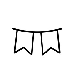 Simple Outline Hanging Bunting Flags Decoration Party Event Celebration Icon