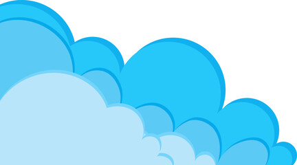 Top right fluffy cloud with curve layers