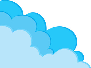 Blue fluffy corner cloud on right edge