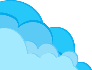 Left aligned blue cloud cluster with waves