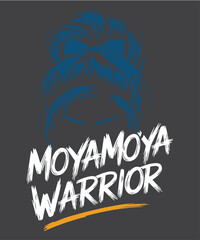 Moyamoya Warrior messy bun hairstyle Moyamoya Awareness T-Shirt T-Shirt design svg, Moyamoya Disease Awareness T-Shirt, Moyamoya Warrior, Blue Rainbow, Moyamoya Awareness, messy bun hairstyle 
