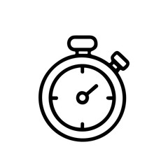 Simple Lineart Stopwatch Timer Count Instrument Timepiece Icon Graphic