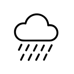 Outline Simple Rain Cloud Weather Forecast Application Icon Design