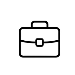 Simple Outline Line Art Briefcase Work Bag Business Case Icon
