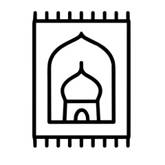 Minimalist Line Art Prayer Rug Icon Graphic Illustration Design