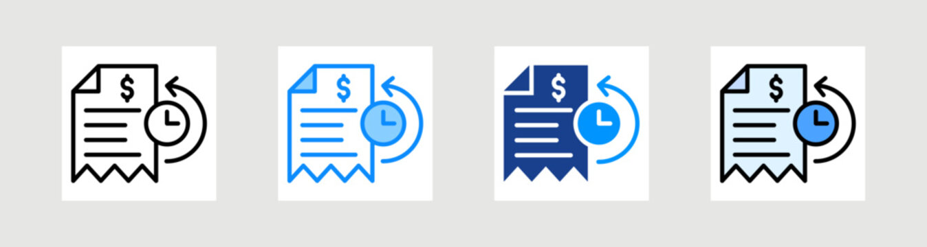 Transaction History Icon Collection Set Multiple Style