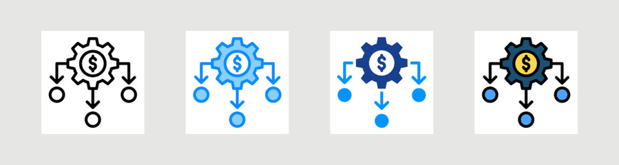 Obraz premium Money Allocation Icon Collection Set Multiple Style