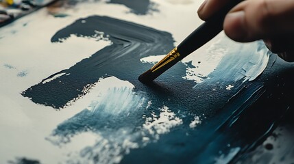 Female artist drawing in quiet and cozy studio


