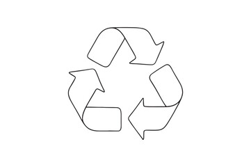 Recycling Symbol continuous one line drawing minimalism design