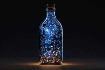 a bottle with a light inside of it