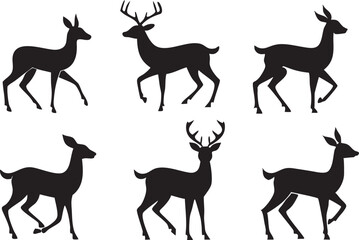 Stunning Black Silhouette Deer Collection for Wildlife Art and Decor