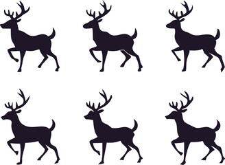 High-Quality Deer Silhouette Illustrations for Graphic Projects