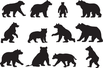 Stunning Black Bear Silhouette Collection for Wildlife Art and Decor