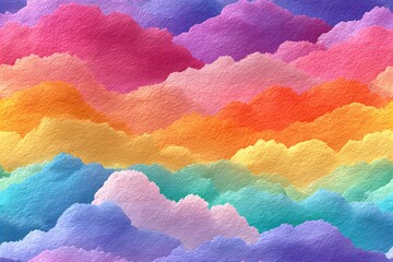 Soft pastel rainbow gradient with dreamy watercolor texture, seamless