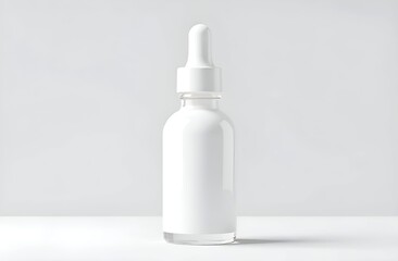 Dropper serum bottle mock up with blank label, place for logo, design, text. minimal studio with soft light background with shadow