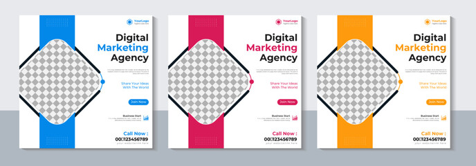 Modern Marketing Social Media Banner Design Template, Web Banner, Sale, Vector Illustration