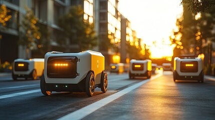 Technology in logistics with autonomous delivery vehicles. 