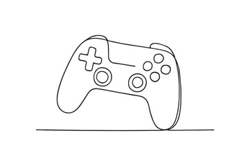 Game Controller continuous one line drawing minimalism design