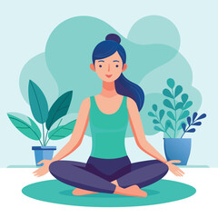 woman doing yoga vector