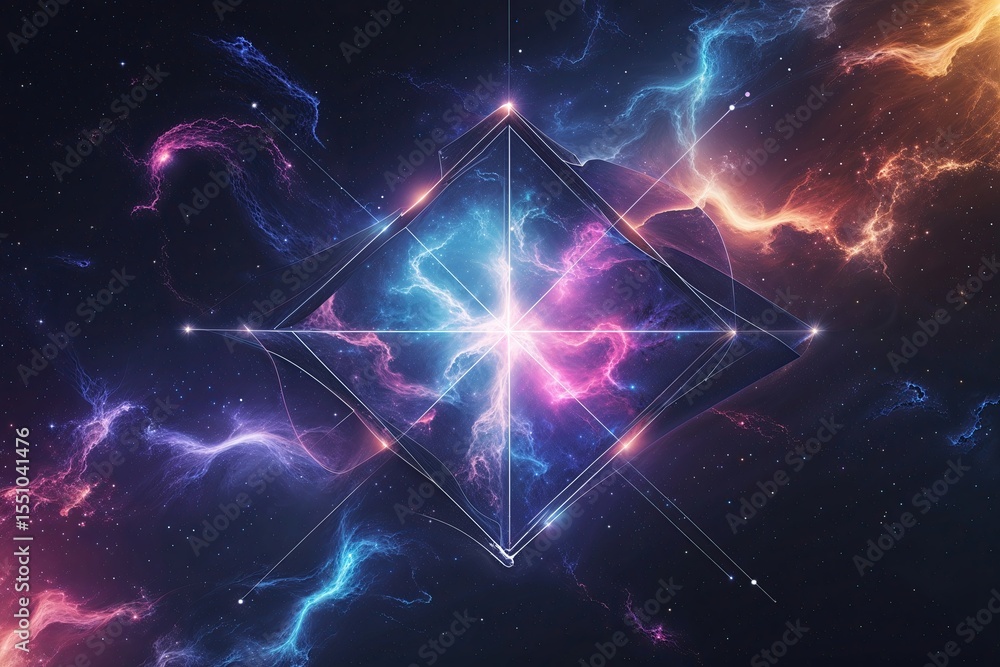 Poster modern nebula framework: artistic vector background for innovative digital themes