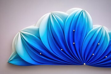 Layered Blue Origami Sculpture with Gradient Texture