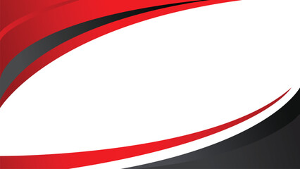 Red black white abstract border banner background vector with curve, gradient colors, and copy space