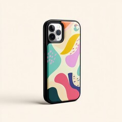 Cartoon phone case mockup with open area for inserting your unique design or branding.