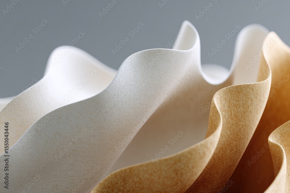 Poster soft, flowing layers of translucent material create an elegant,