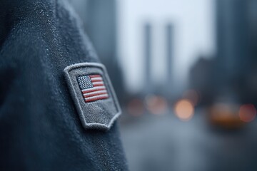 Symbolic image showcasing an American flag patch, evoking rememb
