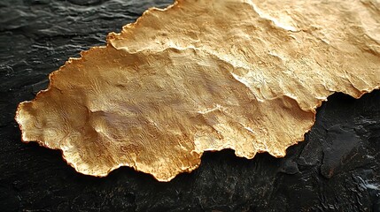 Abstract Gold Texture Luxury Metallic Art Golden Irregular Shape on Black Background Elegant Design
