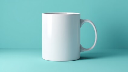 3D rendered cartoon coffee mug mockup featuring an open area for custom logos or design.