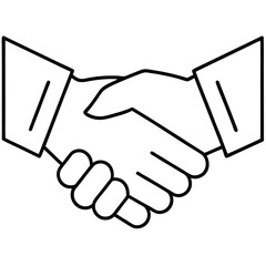 Obraz premium Business Deal Handshake line art Icon