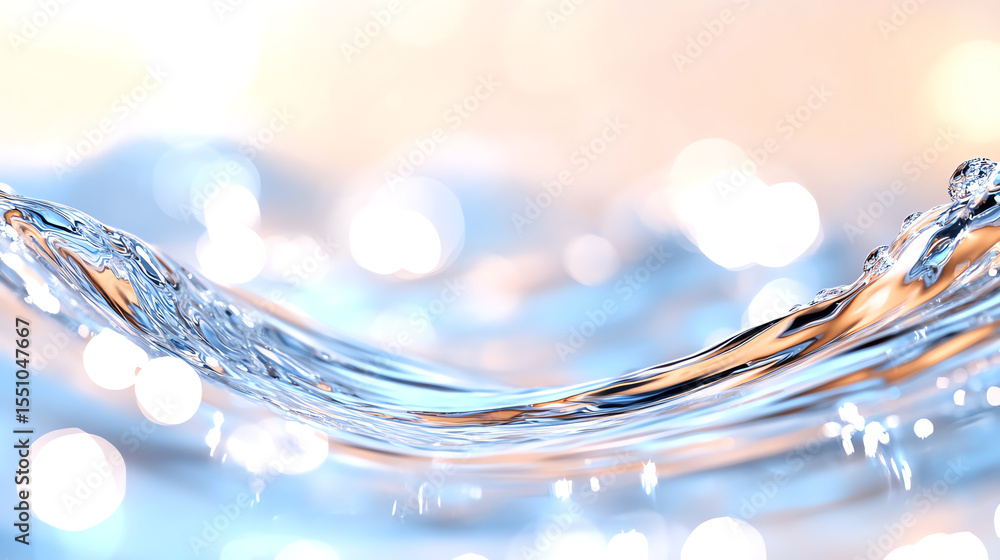 Aufkleber A close-up image of shimmering water waves reflecting light, creating a serene and tranquil atmosphere that invokes relaxation.